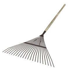 Leaf Rake Lawn Tool isolated 3d rendered illustration