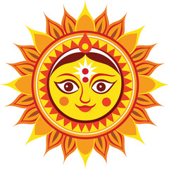 Sinhala and Tamil New Year Sun Vector illustration 