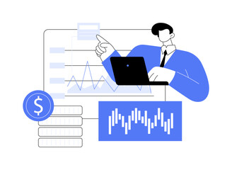 Hedge fund trader isolated cartoon vector illustrations.