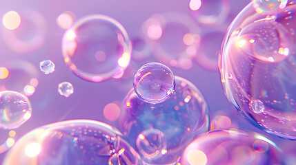 Pink and purple bubbles on a dark background