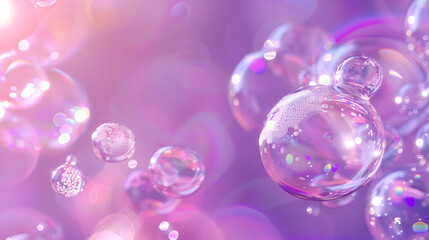 Pink and purple bubbles on a dark background