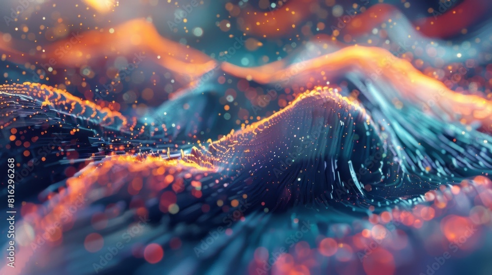 Poster the new particles continue to evolve and change creating a mesmerizing visual symphony.