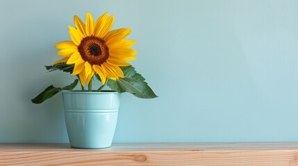 Fototapeta premium Sunflower background with copy space. Valentines day, mothers day, women's day concept.