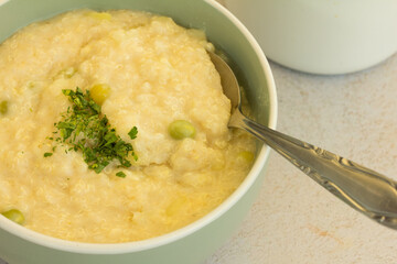 Photograph of healthy food made with quinoa.