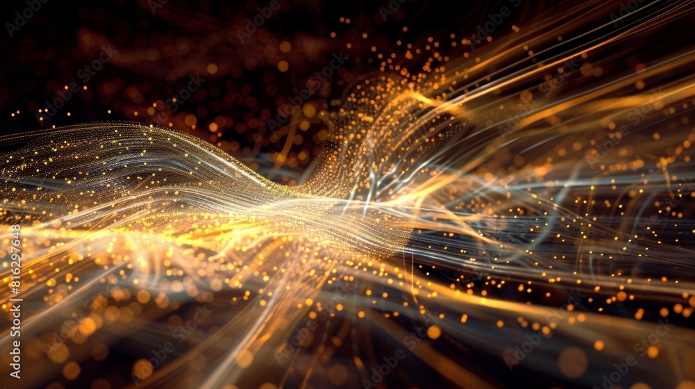 Poster as the particles collide they leave behind a trail of light offering a visual representation of thei