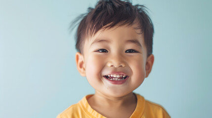 3 years old mixed race child asian caucasian boy with strong look healthychildhood kindergarten kid with strong muscle and good emotionHappy kid with healthcarePediatric Vaccine protec : Generative AI