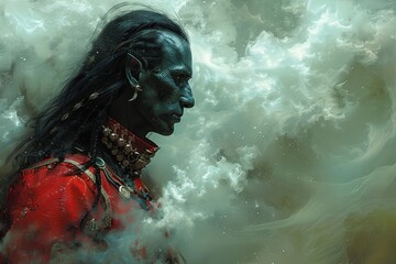 Dark Elf Priest: spellbinding digital painting with intricate details