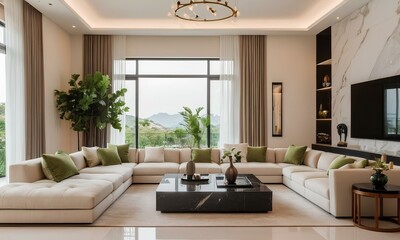 Elegant Property Showcase High-Resolution Imagery of Modern Living Room Decor