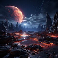 A celestial event with planets aligning