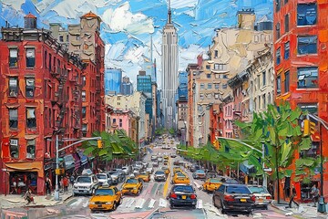 Dreamy Cityscape Oil Paint Close-Up: Urban Treasures