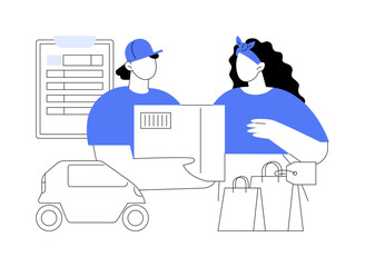 Goods delivery service isolated cartoon vector illustrations.