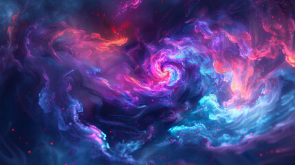 Stunning abstract digital artwork depicting swirling cosmic energy in vibrant colors.