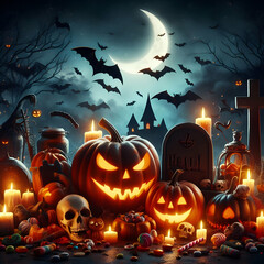 Fototapeta premium calabaza de Halloween