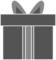 Illustration of grey gift box. Birthday gift box cartoon 