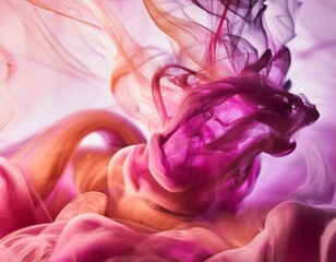 Abstract liquid smoke background. Pink magenta purple color ink dynamic motion background