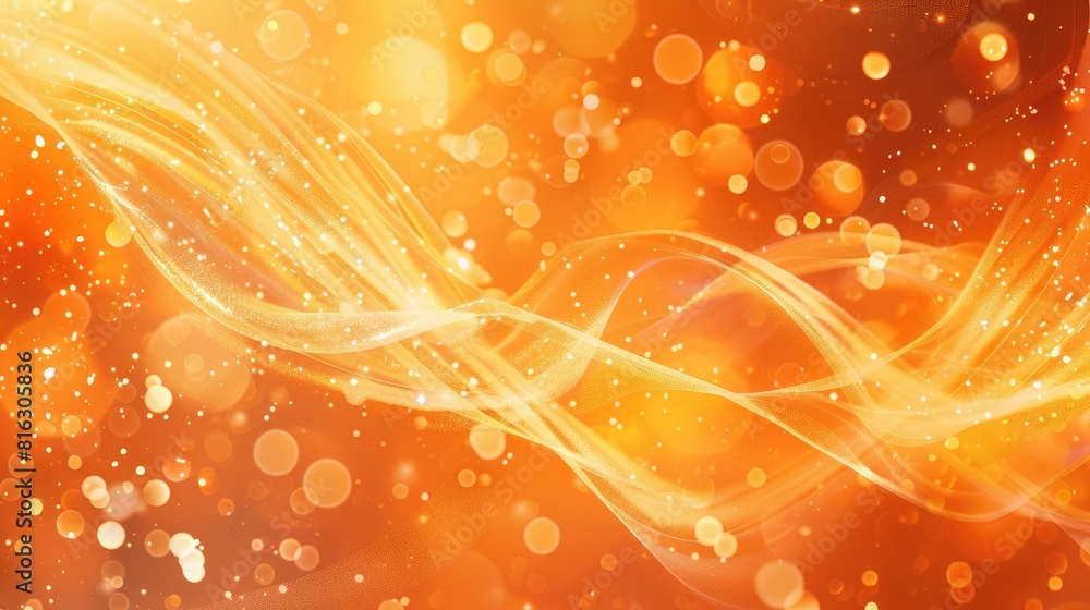Poster shiny orange background with abstract elements