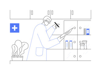Pharmacist abstract concept vector illustration.