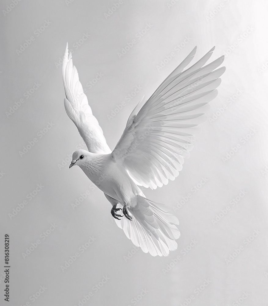 Poster pure flight: a single bird soaring in a studio setting