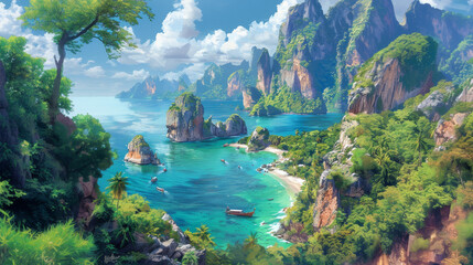 Fototapeta premium Idyllic Islands with Turquoise Waters