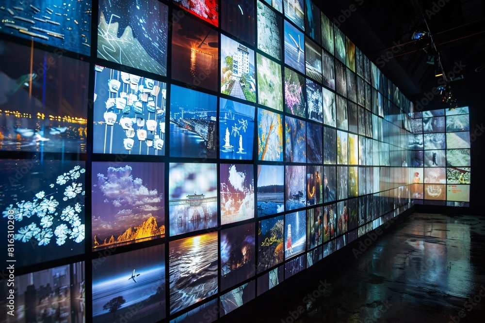 Poster digital art gallery: immersive multiple screen display