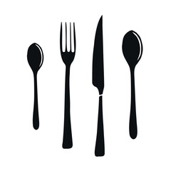 Vector hand drawn doodle sketch cutlery isolated on white background