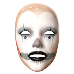 Mask Face Clown realistic isolated 3d rendered illustration