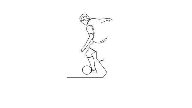 Animated self drawing of futsal sports video illustration. futsal sports design in simple linear continuous style video concept. Sports themes design for your asset design video illustration.