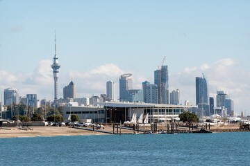 Auckland city skyline on a sunny day, New Zealand, may 2024,