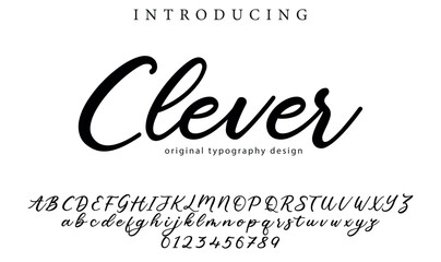 Clever Font Stylish brush painted an uppercase vector letters, alphabet, typeface