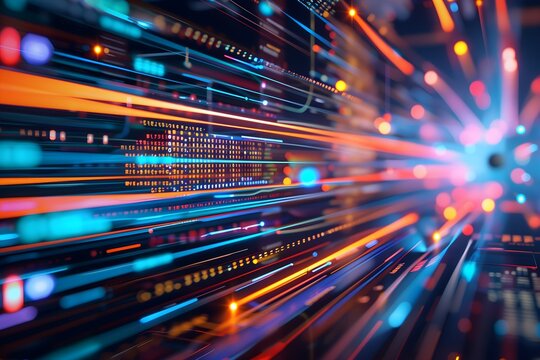 Abstract future technology, user interface, data flow