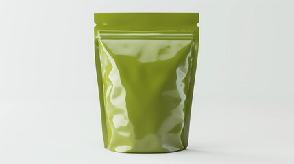 Dark Green Stand up pouch on white studio background