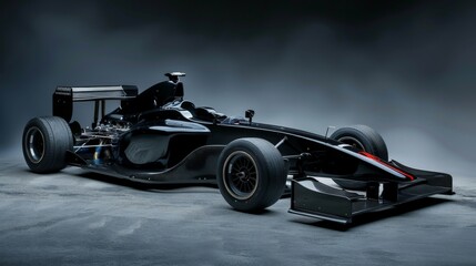 Fototapeta premium black racing car on a dark background