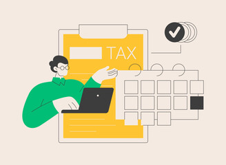 Personal income tax abstract concept vector illustration.