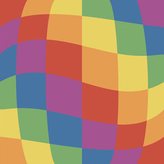Vector seamless pattern of groovy lgbtq chessboard background