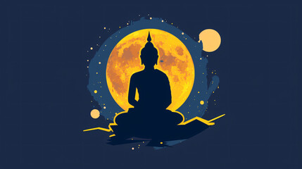 Silhouette Buddha meditation 