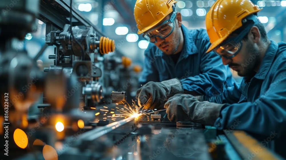 Poster robotic welding jig assembly of components. the welding process mechatronics mechanical engineers.
