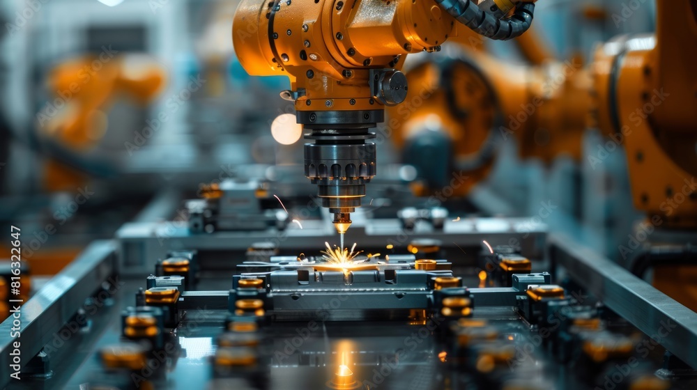 Poster robotic welding jig assembly of components. the welding process mechatronics mechanical engineers.