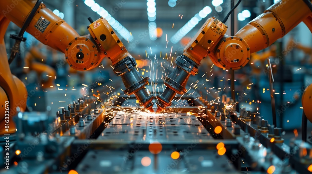 Poster robotic welding jig assembly of components. the welding process mechatronics mechanical engineers.