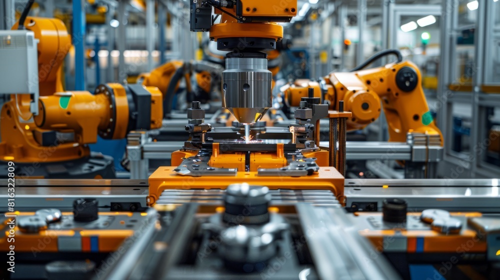 Poster robotic welding jig assembly of components. the welding process mechatronics mechanical engineers.