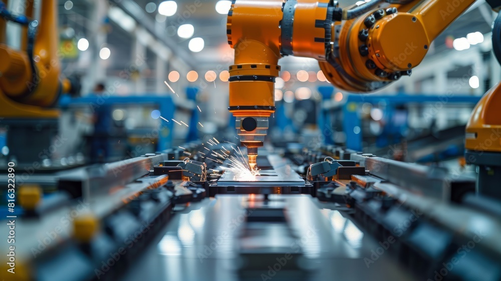 Poster robotic welding jig assembly of components. the welding process mechatronics mechanical engineers.