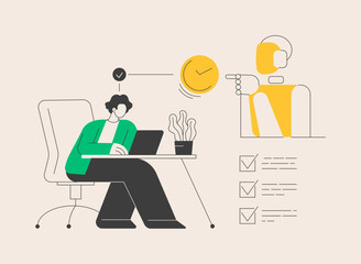 Digital wellbeing abstract concept vector illustration.