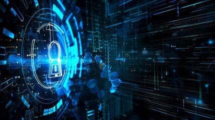 Obraz premium background digital security network