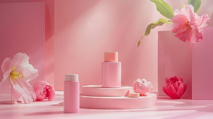 a pink product commercial photography setup " ai generated "