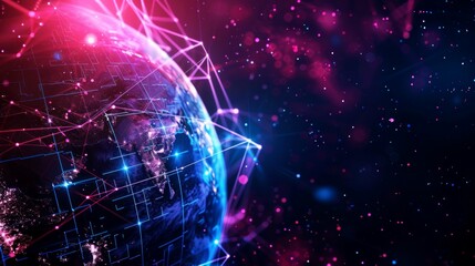 Fototapeta premium Background digital network in the world