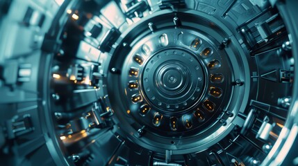 close up of a futuristic engine.