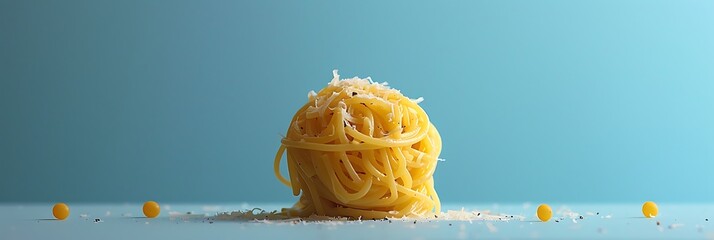 Spaghetti carbonara, fresh foods in minimal style