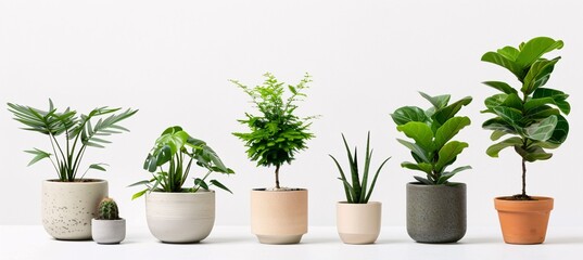Assorted Plant Pots on Shelf: A Collection of Greenery