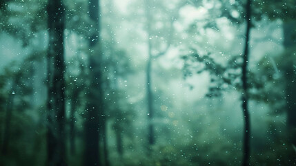 Rainy Forest Delight: Enchanting Blurred Backdrop