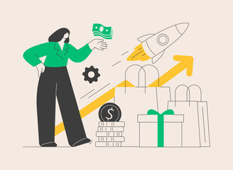 Upselling abstract concept vector illustration.