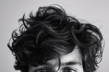 Fashion-Forward Male with Curly Hair